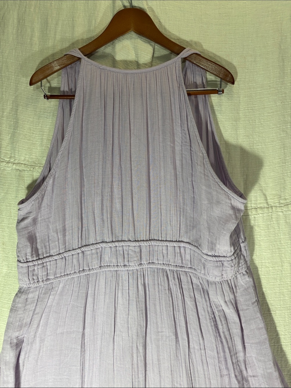 Old Navy XXL 100% Cotton Crinkle Gauze Tiered Maxi Sun Dress Lavender Boho Flowy - Picture 6 of 9